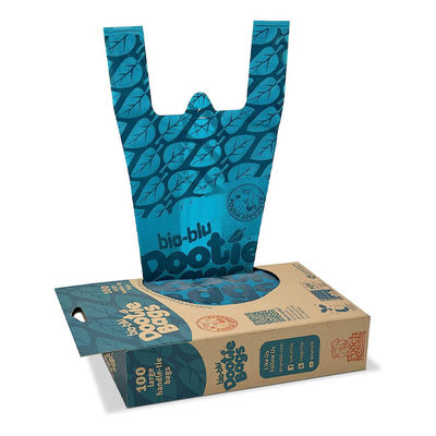 İyi bir fiyat. Ekoloji dostu Kravat kolu komposta edilebilir köpek dışkısı torbaları dağıtıcı kutu blok paketli çevrimiçi