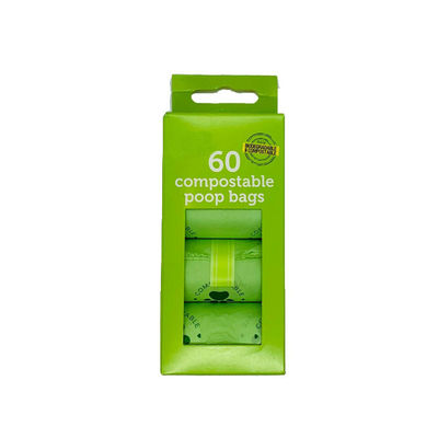 Toptan satış % 100 Komposta edilebilir Biyodegradable Köpek Poop Bag Sürdürülebilir Paketleme Torbaları Tedarikçi Çin OEM Özel Logo Tasarımı