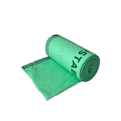 Yeşil Biyodegradable Drawstring Çöp torbaları Özel Logo ile Zehirli Olmayan