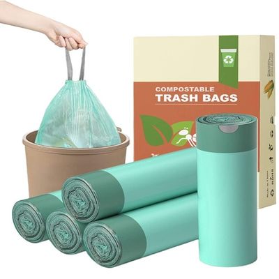 İyi bir fiyat. Yeşil Biyodegradable Drawstring Çöp torbaları Özel Logo ile Zehirli Olmayan çevrimiçi