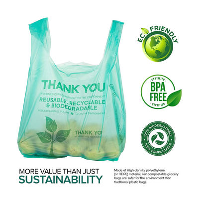 İyi bir fiyat. % 100 Komposta edilebilir Sürdürülebilir Mısır Nişastası Çevre dostu Taze Meyveler Sebzeler Paketleme Biyolojik olarak ayrıştırılabilir Plastik Tişört Torbası çevrimiçi