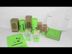 Özelleştirilebilir Düz üstlü kompostlanabilir evcil hayvan çöp torbaları Perakende Kutusu Paketlenmiş